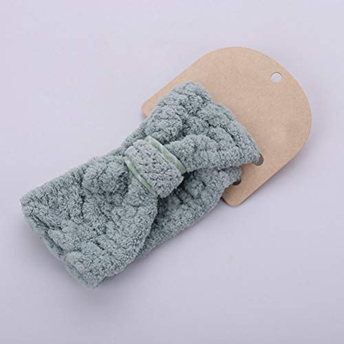 Frcolor 3 piezas Coral Fleece Maquillaje Diadema Soft Spa Hairband Bowknot Elastic Cosmetic Hair Band para mujeres Ducha Wash Face