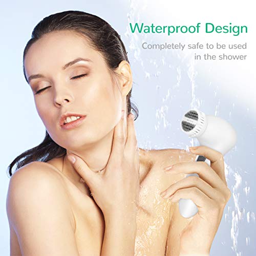 Frcolor - Cepillo de limpieza facial impermeable con 8 cabezales de cepillo para limpieza profunda, exfoliación suave y masaje.