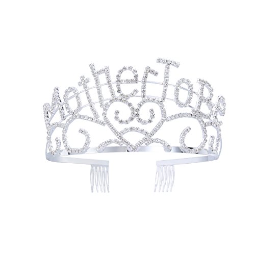 Frcolor Mamá a ser corazones de la tiara Corona del Rhinestone para la fiesta de bienvenida al bebé futuro de la mamá que espera (plata)