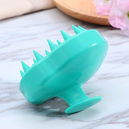 FRCOLOR Masajeador Cuero Cabelludo de Silicona para Cabeza Ducha (Verde)