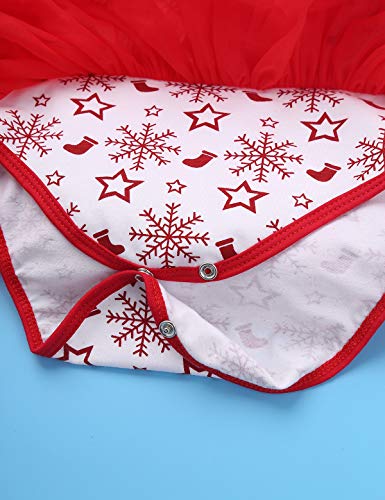 Freebily Ropa Navidad Bebé Recién Nacidos Traje de Santa Invierno Disfraz Navideño Año Nuevo Conjunto Bebé Algodón Tutú Vestido Princesa Zapatos Calcetines Rayados Rojo&Blanco 3-6 Meses