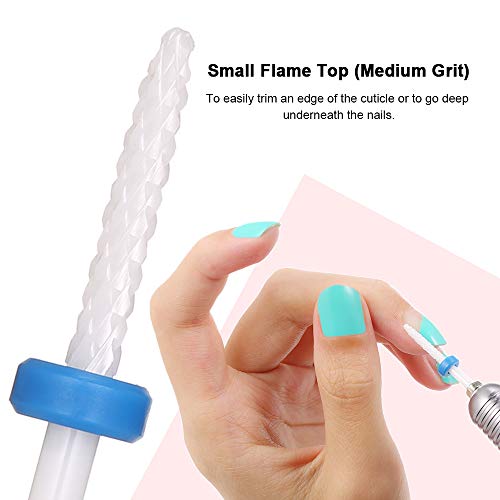 Fresa Ceramica Uñas, Anself 5pcs Fresas Torno Manicura Cabezal Pulidor para Manicura, Pedicura, Esmaltes, Uñas Acrílicas y Uñas de Gel