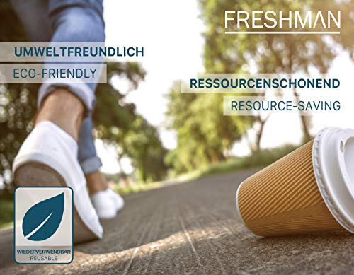 FRESHMAN aryo | Taza termica de doble pared de acero inoxidable 350ml | Vaso termico cafe con tapa y asa Vaso termo cafe para llevar Tazas desayuno Taza termo Termos para cafe Vaso cafe Vasos termicos