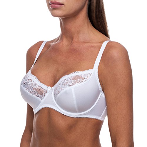 frugue Sujetador Reductor con Aros Sexy Talla Grande Mujer Blanco ES 95B (EU 80B)