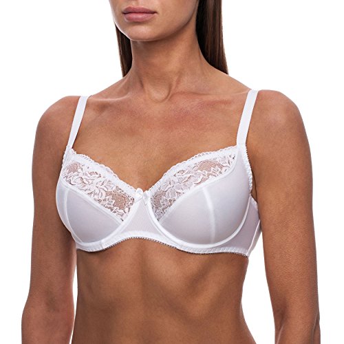 frugue Sujetador Reductor con Aros Sexy Talla Grande Mujer Blanco ES 95B (EU 80B)