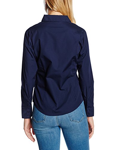 Fruit of the Loom Poplin, Camisa para Mujer, Azul (Marino), Medium