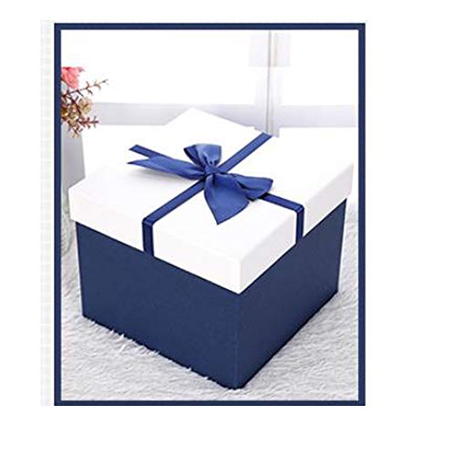 FRYH Caja De Regalo Boda Navidad Baby Shower Tarta Casera De Regalo De Cumpleaños Galleta Chocolate Galleta Caramelo Vela Bomba De Baño Joyero,Blue