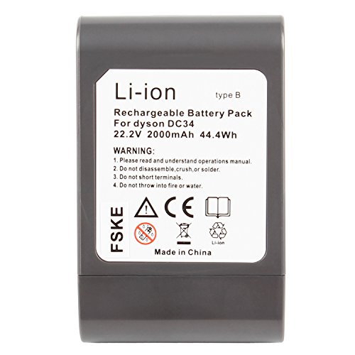 FSKE® DysonDC35 DC44 DC34 DC31 DC45 Batería (Solo Ajuste para Dyson Tipo B) 17083-04 917083-01 17083-2811 18172-01-04 17083-4211 Battery para Dyson Aspirador de Mano Piezas,22.2V 2000mAh 44.4W