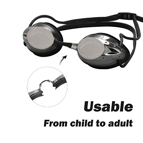 FTALGS Gafas de Natación, Antiniebla Gafas para Nadar Protección UV sin Fugas Gafas para Nadar Gafas De Natación Antigoteo,Gafas de Piscina para Adultos Y Niños de Mas de 10 Años (Negro)