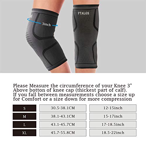 FTALGS Profesionales Rodillera de la Rodilla Totalmente Ajustable Alivio Seco Transpirable Abierto Rótula Dolor en la Artritis y laFitness y Deportes al aire libre evita lesiones de，Negro (1 Par)
