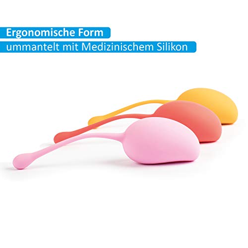 Fuchsi - Pelotas de entrenamiento para el suelo pélvico, diferentes pesos, de silicona médica, para fortalecer la musculatura perineal, cono de entrenamiento, entrenamiento muscular y de suelo pélvico