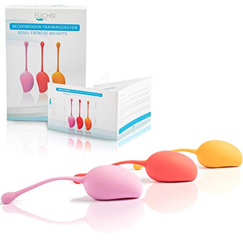 Fuchsi - Pelotas de entrenamiento para el suelo pélvico, diferentes pesos, de silicona médica, para fortalecer la musculatura perineal, cono de entrenamiento, entrenamiento muscular y de suelo pélvico