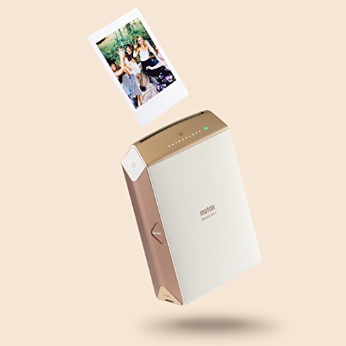 Fujifilm Instax Share SP-2 - Impresora para smartphones (62 mm x 46 mm, 320 dpi, 2W, capacidad de impresión - 100 fotos, USB cable, WiFi, color), Dorado