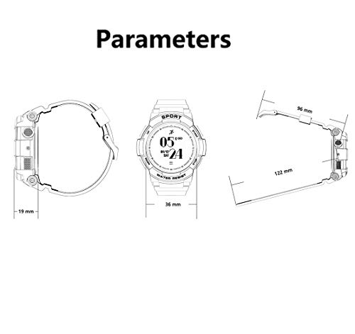 FUNBS Reloj Inteligente Bluetooth, Reloj Deportivo Multifuncional para Exteriores, IP68 Resistente al Agua, Reloj de Pulsera de Escalada, Modo multideportivo, Hermano