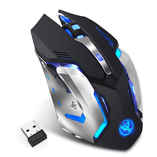 funcionamiento 2.4Ghz inalámbrico Gaming Mouse recargable 7 colores retroiluminados 2400 DPI óptico Mi