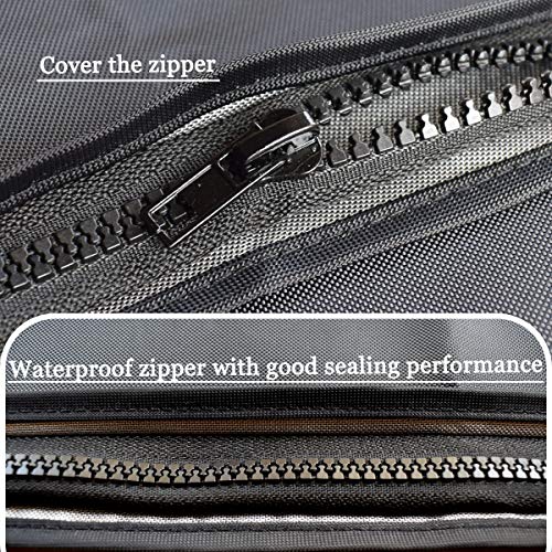 Funda Bimini con Cremallera，Adaptable a Todo Tipo de toldos Bimini de 3 y 4 Arcos，evita eficazmente la erosión de los rayos UV, el agua del mar y la brisa del mar en verano (negro L:70-90IN)
