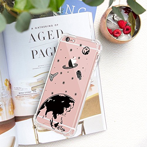 Funda Compatible con iPhone 6 6S Carcasa Silicona Transparente Protector TPU Airbag Anti-Choque Ultra-Delgado Case para Teléfono Apple iPhone 6/6S Caso Caja (iPhone 6/6S, F-Huye de la Tierra)