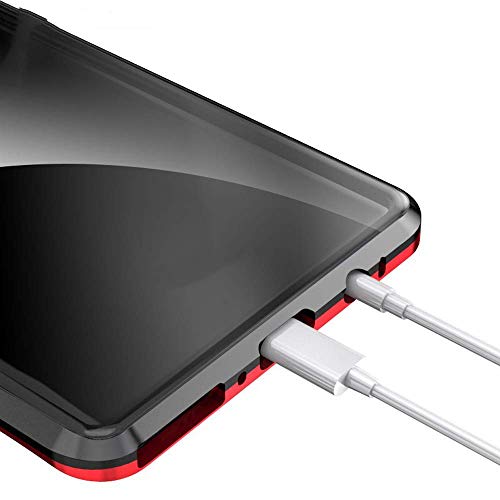 Funda Compatible para Galaxy Note 9 Adsorción Magnética 360 Grados Protección Carcasa Delantera y Trasera Colorear Vidrio Templado Metal Marco Delgada Bumper Cubierta Case (1)