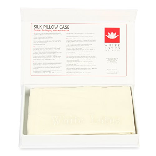 Funda de almohada de seda antienvejecimiento - Individual, blanco pour - Imprescindible para un sueño reparador - Prevención de las arrugas y la caída del cabello - 100 % seda