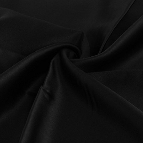 Funda de almohada de seda Charmeuse de morera pura 100% morera para cabello y piel, 19 momme 350 tc, tamaño de viaje, 36 x 51 cm, color negro (1 unidad)