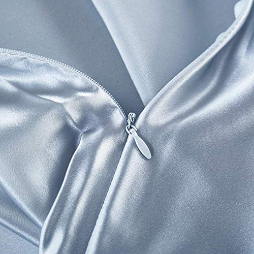 Funda de almohada de seda de morera 100% natural: suave y transpirable con ambos lados 21 Momme 600TC Hipoalergénico Suave y transpirable con ambos lados Funda de almohada de seda(Silver Grey)