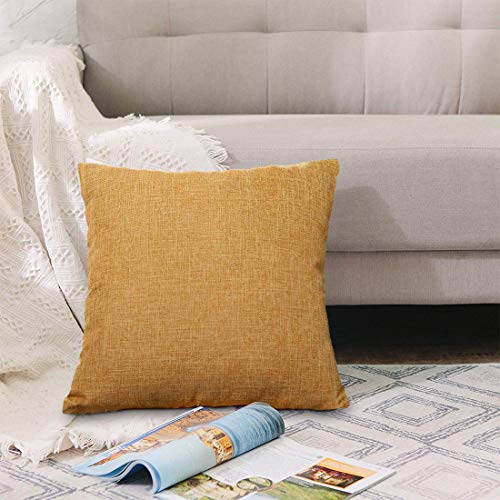 Funda de CojíN Decorativa-2 Juegos de Arpillera de Lino de 45 X 45 cm, Hecha A Mano, con Cremallera Oculta…