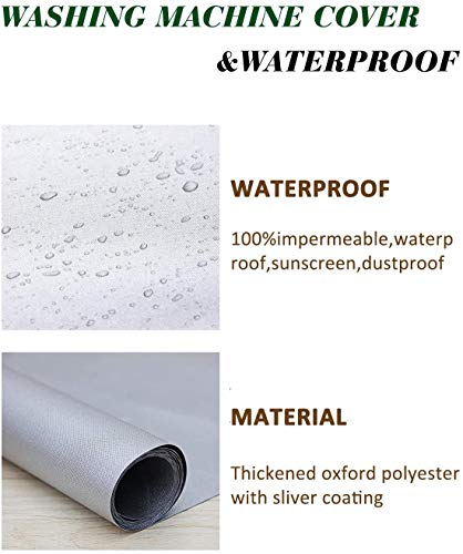 Funda de Lavadora Cubierta Impermeable para Lavadora/Secadora de Carga Frontal para Lavadora o Secadora 85 * 60 * 64cm, Silver Edge Zip, Large