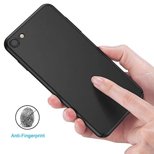 Funda iPhone 8, Funda iPhone 7, Vkaiy Negro Slim Ligera Silicona Carcasa Mate Protectora Caso Cover Bumper Case, Ultra-Delgado,Anti-Rasguño,Anti-Golpes,Ajuste Perfecto para Apple iPhone 7/ 8- Negro