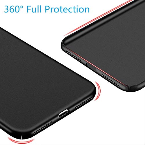 Funda iPhone 8, Funda iPhone 7, Vkaiy Negro Slim Ligera Silicona Carcasa Mate Protectora Caso Cover Bumper Case, Ultra-Delgado,Anti-Rasguño,Anti-Golpes,Ajuste Perfecto para Apple iPhone 7/ 8- Negro