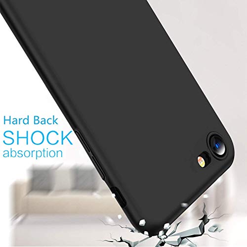 Funda iPhone 8, Funda iPhone 7, Vkaiy Negro Slim Ligera Silicona Carcasa Mate Protectora Caso Cover Bumper Case, Ultra-Delgado,Anti-Rasguño,Anti-Golpes,Ajuste Perfecto para Apple iPhone 7/ 8- Negro