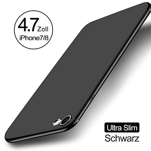 Funda iPhone 8, Funda iPhone 7, Vkaiy Negro Slim Ligera Silicona Carcasa Mate Protectora Caso Cover Bumper Case, Ultra-Delgado,Anti-Rasguño,Anti-Golpes,Ajuste Perfecto para Apple iPhone 7/ 8- Negro