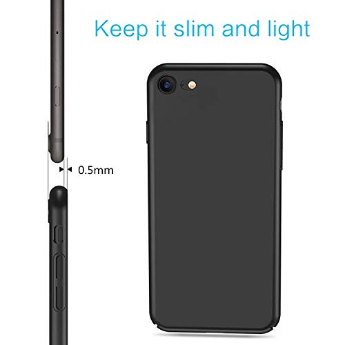 Funda iPhone 8, Funda iPhone 7, Vkaiy Negro Slim Ligera Silicona Carcasa Mate Protectora Caso Cover Bumper Case, Ultra-Delgado,Anti-Rasguño,Anti-Golpes,Ajuste Perfecto para Apple iPhone 7/ 8- Negro