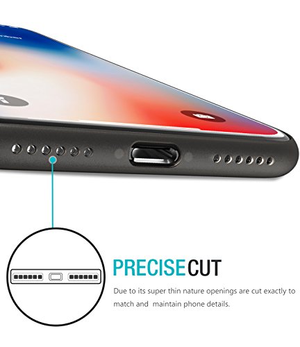 Funda iPhone X, TOZO PP[0.35mm] Ultra Delgada [0.35 mm] Más Fina del Mundo Proteger El Estuche Rígido [Semi Transparente] Ligero Protective Carcasa Case Cover iPhone 10 / X [Negro Mate]