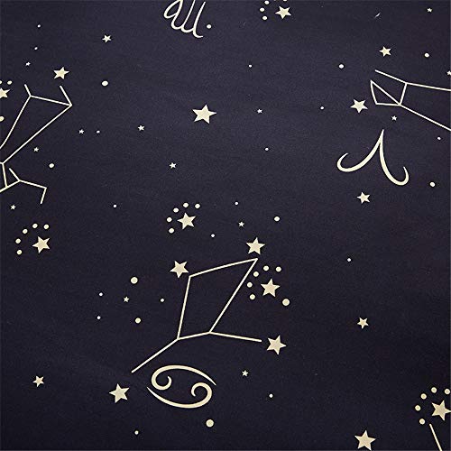 Funda Nórdica/Edredón Universo Constelación Negro Juego De Cama Con Fundas De Almohada Para Niños Fundas De Almohada Para Niños Personalizadas ((180x220 cm)-Cama de 105/135)