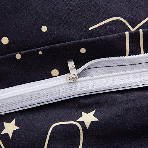 Funda Nórdica/Edredón Universo Constelación Negro Juego De Cama Con Fundas De Almohada Para Niños Fundas De Almohada Para Niños Personalizadas ((180x220 cm)-Cama de 105/135)