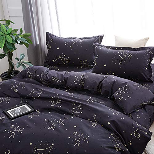 Funda Nórdica/Edredón Universo Constelación Negro Juego De Cama Con Fundas De Almohada Para Niños Fundas De Almohada Para Niños Personalizadas ((180x220 cm)-Cama de 105/135)
