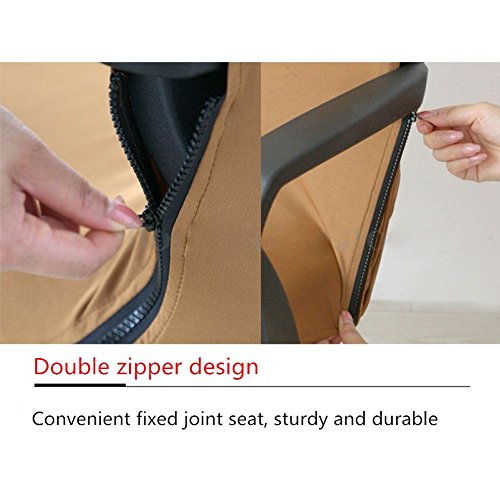 Funda para silla de oficina, repuesto universal para silla giratoria con reposabrazos, extraíble, ajustable, negro, Medium