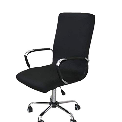 Funda para silla de oficina, repuesto universal para silla giratoria con reposabrazos, extraíble, ajustable, negro, Medium