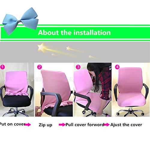 Funda para silla de oficina, repuesto universal para silla giratoria con reposabrazos, extraíble, ajustable, negro, Medium