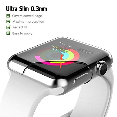 Funda Reloj Apple Watch 42mm Transparente,Apple Watch Series 3 Funda Protector de Pantalla Completo TPU Suave Ultra Delgado Protectora Carcasa para Reloj Apple Watch Series 3/Series 2