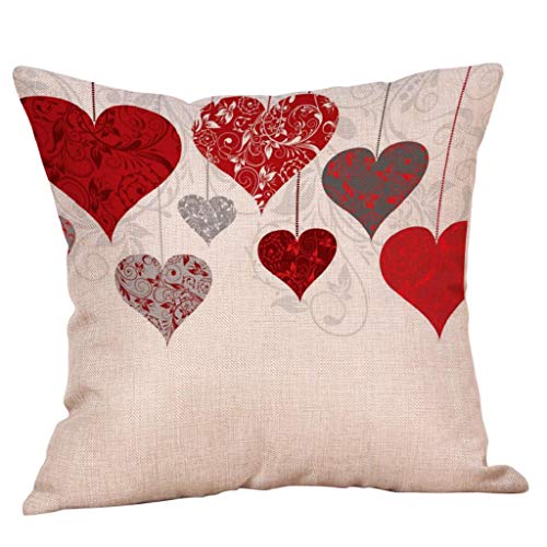 Fundas de Cojines,SHOBDW Regalo de San Valentin Funda de Almohada Sweet Love Boda romántica Cojín Cuadrado Sofá Cama Decoración del hogar(45cmx45cm No Inserto De Almohada) (B, 18x18)