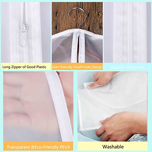 Fundas Ropa cremallera Bolsas Ropa Transparente Transpirables para Almacenaje de Traje Vestidos Abrigos Chaquetas Camisas 6PCS