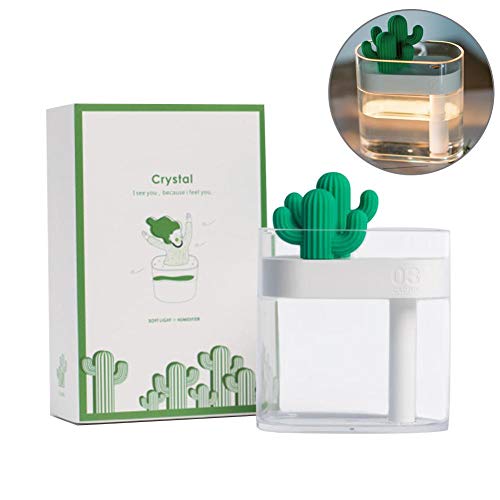 Funihut - Humidificador portátil con USB, humidificador de Cactus con Luces de Colores