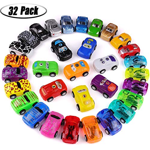 Funmo Coches de Juguete, Camiones de Juguete y Go Mini Coches,Plásticos Educativo Juguete para Niños Coches Modelos ,32 Pack Camiones De Juguete Regalos para bebés 1 2 3 4 años de Edad