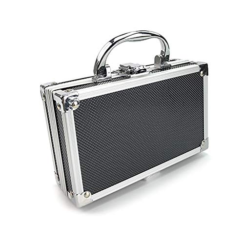 FUVOYA Caja de Aluminio Universal,Caja de Herramientas de Aluminio pequeña con Material de Espuma Protectora Size 180 * 110 * 55mm