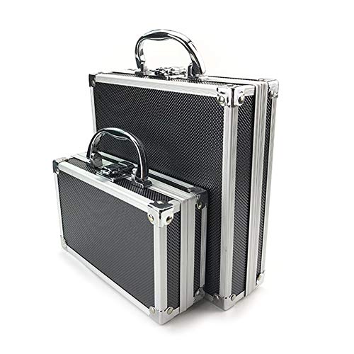 FUVOYA Caja de Aluminio Universal,Caja de Herramientas de Aluminio pequeña con Material de Espuma Protectora Size 180 * 110 * 55mm