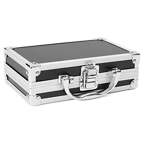 FUVOYA Caja de Aluminio Universal,Caja de Herramientas de Aluminio pequeña con Material de Espuma Protectora Size 180 * 110 * 55mm
