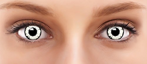 FXEYEZ® Lentillas de Color"New Vampir" + recipiente de FXEYEZ en blanco, blandas, sin dioptrías pack de 2 unidades - cómodas y perfectas para Halloween, Carnaval, sin corregir