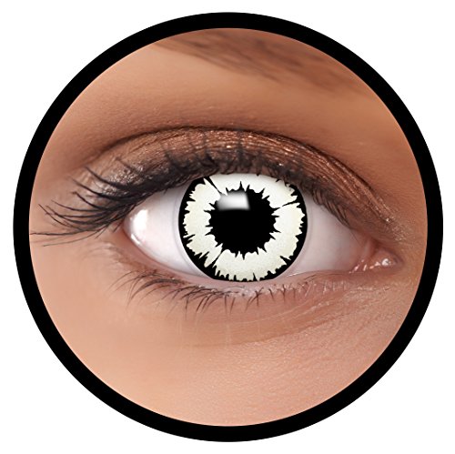 FXEYEZ® Lentillas de Color"New Vampir" + recipiente de FXEYEZ en blanco, blandas, sin dioptrías pack de 2 unidades - cómodas y perfectas para Halloween, Carnaval, sin corregir
