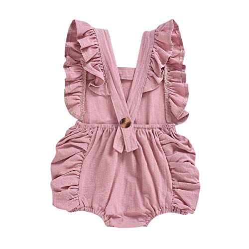 FYMNSI recién nacido bebé niña primer cumpleaños traje de pastel Smash One Print Volantes sin espalda de una sola pieza, mono mono de verano ropa foto accesorios 0-18 m Rosa Flor rosa. 6-12 Meses